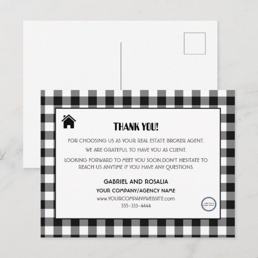 Real Estate Broker Agent Business Logo Dank u Briefkaart (Voorkant / Achterkant)