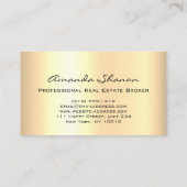 Real Estate Broker Agent Modern Black Gold House Visitekaartje (Achterkant)