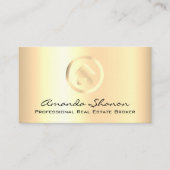 Real Estate Broker Agent Modern Black Gold House Visitekaartje (Voorkant)