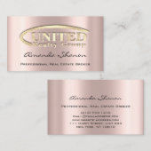 Real Estate Broker Agent Roos Gold Logo Custom Bu Visitekaartje (Voorkant / Achterkant)