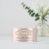 Real Estate Broker Agent Roos Gold Logo Custom Bu Visitekaartje (Staand voorkant)