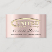 Real Estate Broker Agent Roos Gold Logo Custom Bu Visitekaartje (Voorkant)