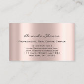 Real Estate Broker Agent Roos Gold Logo Custom Visitekaartje (Achterkant)
