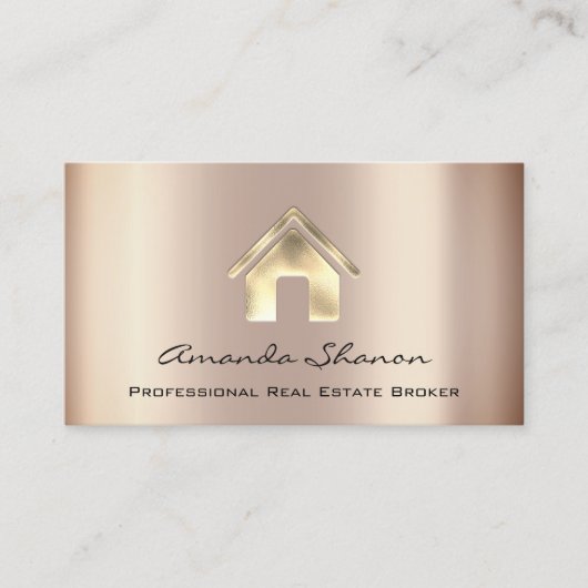 Real Estate Broker Agent Roos QR Code Business Car Visitekaartje (Voorkant)