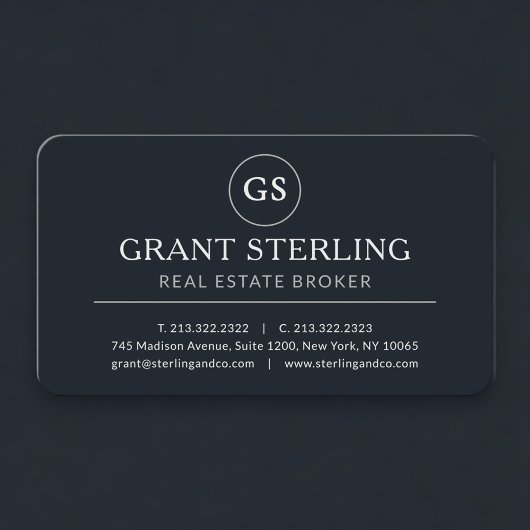 Real Estate Broker Black Professional Visitekaartje
