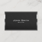 Real Estate Broker Carbon Metal Framed Visitekaartje (Voorkant)