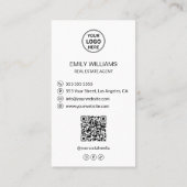 Real Estate Broker Custom Logo Photo QR Code Visitekaartje (Achterkant)