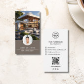 Real Estate Broker Custom Logo Photo QR Code Visitekaartje