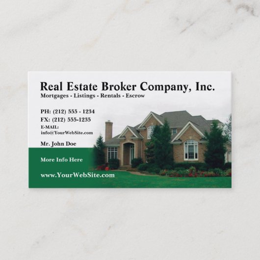 Real Estate Broker Editable Visitekaartje (Voorkant)