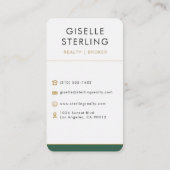 Real Estate Broker Emerald Green Gold  Visitekaartje (Achterkant)