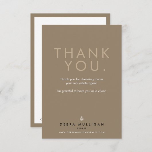 Real Estate Broker Hartelijk dank Bedankkaart (Voorkant / Achterkant)