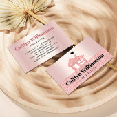 Real Estate Broker House Pink Rose Gold Glitter Visitekaartje