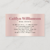 Real Estate Broker House Pink Rose Gold Glitter Visitekaartje (Achterkant)