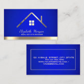 Real Estate Broker House Roof Blue Visitekaartje (Voorkant / Achterkant)