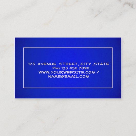 Real Estate Broker House Roof Blue Visitekaartje (Achterkant)