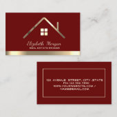 Real Estate Broker House Roof Red Visitekaartje (Voorkant / Achterkant)