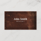 Real Estate Broker Leather Professional Visitekaartje (Voorkant)