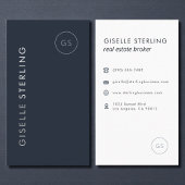 Real Estate Broker Luxury Navy Blue Elegant Modern Visitekaartje
