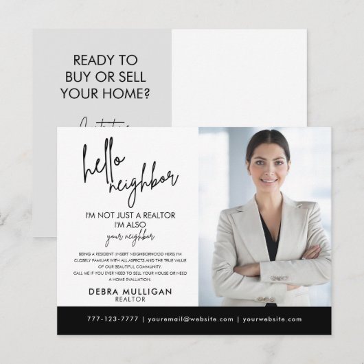 Real Estate Broker Modern Briefkaart (Voorkant / Achterkant)