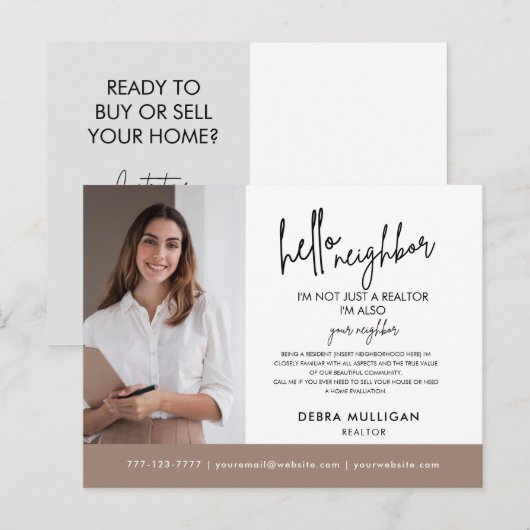 Real Estate Broker Modern Briefkaart (Voorkant / Achterkant)