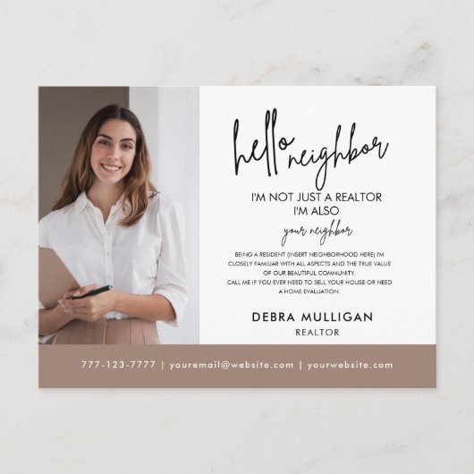 Real Estate Broker Modern Briefkaart (Voorkant)