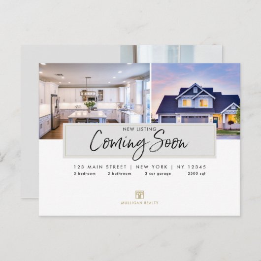 Real Estate Broker Modern Briefkaart - KOMEN SNEL  (Voorkant / Achterkant)