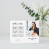 Real Estate Broker Modern Briefkaart - MARKTUPDATE (Staand voorkant)
