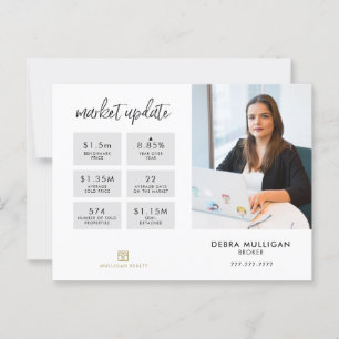 Real Estate Broker Modern Briefkaart - MARKTUPDATE