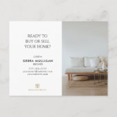 Real Estate Broker Modern Briefkaart - MARKTUPDATE (Achterkant)