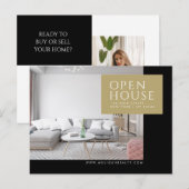 Real Estate Broker Modern Briefkaart - OPEN HUIS (Voorkant / Achterkant)