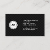 Real Estate Broker - Modern Monogram Black Visitekaartje (Achterkant)