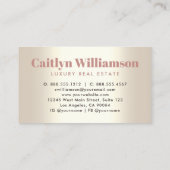 Real Estate Broker Modern Pink Glitter House Gold Visitekaartje (Achterkant)