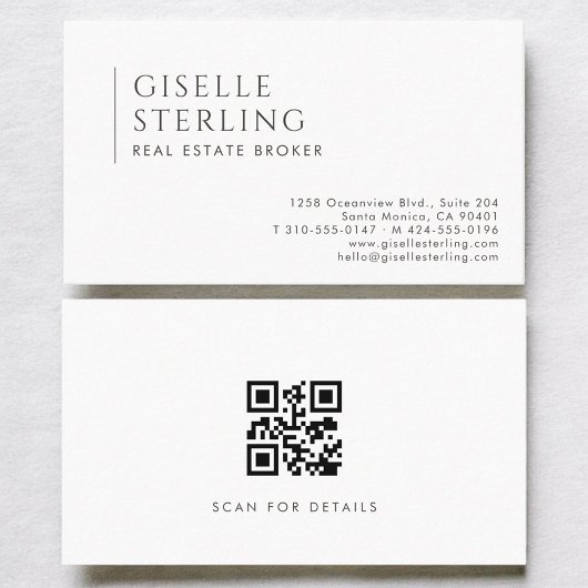 Real Estate Broker Modern Professional QR Code Visitekaartje