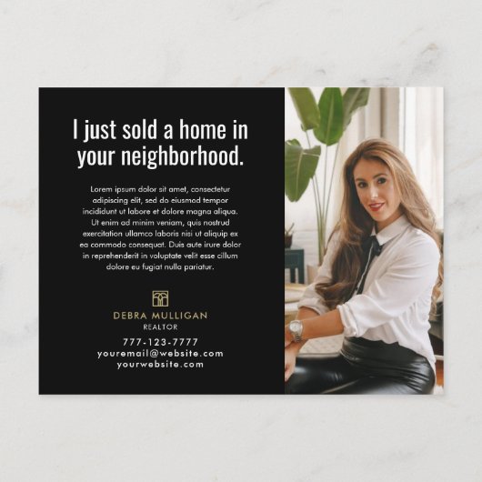 Real Estate Broker Moderne Briefkaart - GEWOON VER (Achterkant)