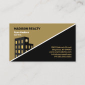 Real Estate Broker Professional Black | Goud Visitekaartje (Voorkant)