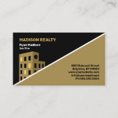  Real Estate Broker Professional Black | Goud      Visitekaartje (Voorkant)