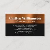 Real Estate Broker Professional Bold House Copper Visitekaartje (Achterkant)