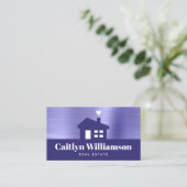 Real Estate Broker Professional Bold House Paars Visitekaartje (Staand voorkant)