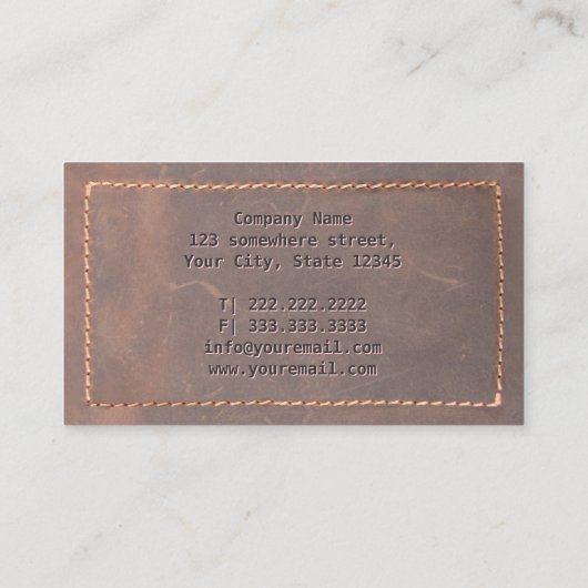 Real Estate Broker Seed Leather Professional Visitekaartje (Achterkant)