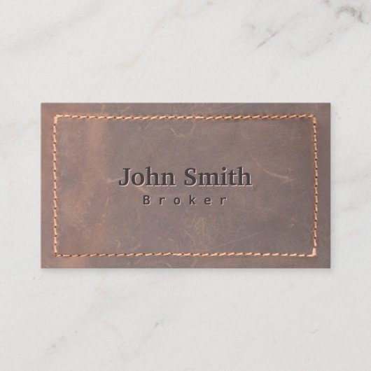 Real Estate Broker Seed Leather Professional Visitekaartje (Voorkant)