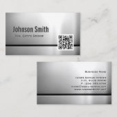 Real Estate Broker - Stainless Steel QR Code Visitekaartje (Voorkant / Achterkant)