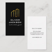 Real Estate Building Gold Logo Visitekaartje (Voorkant / Achterkant)