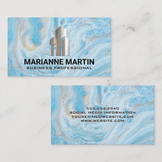 Real Estate Building Logo | Business Professional Visitekaartje (Voorkant / Achterkant)