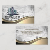 Real Estate Buildings Logo | Marble Stone Visitekaartje (Voorkant / Achterkant)