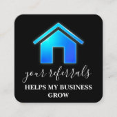 Real Estate Business Blue Gradient House Aanbevelingskaartje (Voorkant)