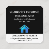 Real Estate Business Blue Gradient House Aanbevelingskaartje (Achterkant)