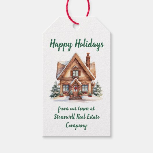 Real Estate Business Kerstfeest gepersonaliseerd Cadeaulabel (Voorkant)