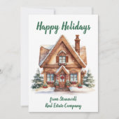 Real Estate Business Kerstmis gepersonaliseerd Feestdagenkaart (Voorkant)
