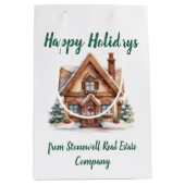 Real Estate Business Kerstmis gepersonaliseerd Medium Cadeauzakje (Voorkant)