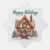 Real Estate Business Kerstmis gepersonaliseerd Ornament Kaart (Voorkant)